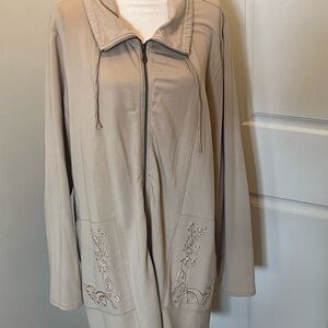 Soft Surroundings Beige Embroidered Tunic 2X